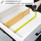 Utoplike Bamboo Drawer Organizer, 4" H Dresser Drawers Dividers for Clothes - Image 6