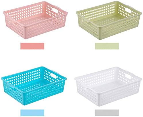 Lawei 8 Pack Plastic Storage Baskets - Colorful Paper Organizer Baskets Plastic Shelf Bins with Handles, Classroom Office File Holder for Home Office School - Image 2