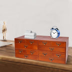 4-Piece Desktop Drawers Stackable Wood Desktop Cabinet with 3 Drawers Tabletop Storage Organization Box Drawer Cabinet for Bedrooms, Offices, Dormitories, Kitchens (Brown) - Image 2