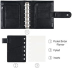 Moterm Pocket Luxe Rings Planner - Genuine Leather Binder Organizer (Pebble-Black, 30mm Ring) - Image 2