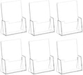 Acrylic Brochure Holder 8.5 x 5.5 Inch, 6 Pack, Bi-fold Flyer Desk Holder by SUNQEBO