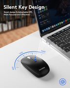 Foldable Keyboard and Mouse, Samsers Folding Bluetooth Keyboard Combo, 2.4G + BT5.0 x 2, Full-Size Portable Travel Keyboard & Rechargeable Wireless Mouse for Windows Android iOS Mac OS, Classic Black - Image 4