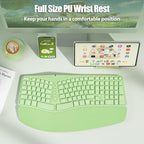 Split Ergonomic Keyboard Wireless with Cushioned Wrist & Palm Rest - Image 3