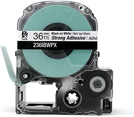 Epson LABELWORKS 236IBWPX PET Tape Cartridge - Black on White Strong Adhesive Industrial Label Maker Tape - 1.5" (36MM) Wide, 30 ft (Pack of 3) - Image 3