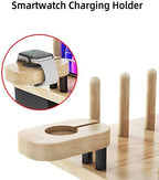 Metal Charging Station for Multiple Devices,New Upgrade Wood Charging Station for Phone Tablet Smart Watch Holder Desk Organizers，Matte Black Dock Device Organizer - Image 6