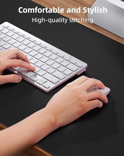 AFIING Leather Desk Protector, 55"x17" - Premium Mat, Large Mouse Pad, Non-Slip Blotter, Waterproof Writing Pad for Office and Home (Black) - Image 3