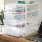 Gracious Living 4-Drawer Desktop/Countertop Organizer, White/Clear, 4 Pack - Image 7