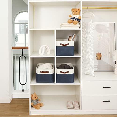 OrganiHaus 15x11in Canvas Storage Baskets 3 Pack - Fabric Bins for Shelves - Image 5