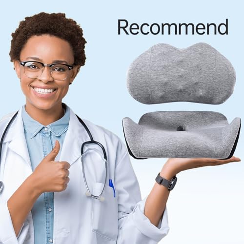 Extra Large Memory Foam Seat Cushion and Lumbar Support Pillow for Office Chair Pressure Relief Sciatica & Tailbone Pain Relief Chair Pad for Home,Car Seat,Wheelchair - Image 3