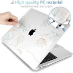 MEEgoodo for MacBook Air 13.3 inch Case 2021 2020 2019 2018 A2337 M1 A2179 A1932, Clear Case for MacBook Air M1, Hard Shell with Keyboard Webcam Cover & Trackpad Film & Type C Adapter,Engraving Floral - Image 3