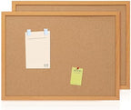 2 Pack Cork Bulletin Board 18 x 24, Wood Framed Corkboard for Wall by Justdowhatyouwanttodo