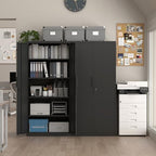 Metal Storage Cabinet with Doors and 4 Shelves, 72x34x18 Garage Storage Cabinets,Tall Black Locking Metal Cabinets with Lock for File, Office, Garage, Home - Image 2