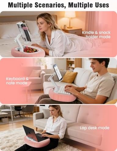 TAZENI Kindle Tablet Pillow Stand Accessories for Bed Reading, with 3 Trays - Image 3