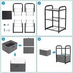 MAX Houser Dresser for Bedroom with 2 Drawers, Dark Grey - Image 6