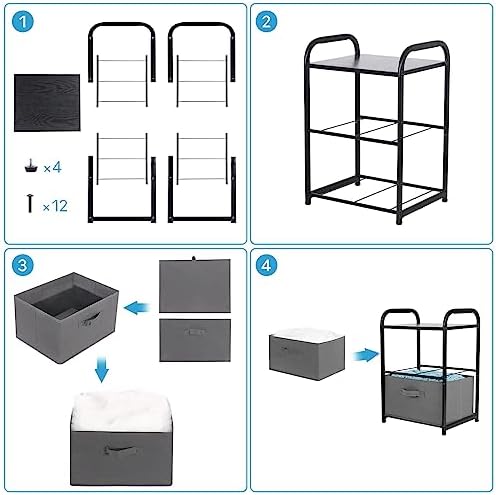 MAX Houser Dresser for Bedroom with 2 Drawers, Dark Grey - Image 6
