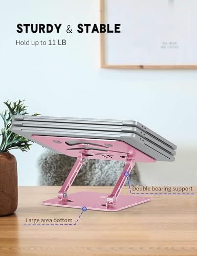 Z-Shaped Laptop Stand for Desk Fits 10"-16" Notebook, Puce Pink - Image 4