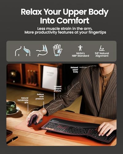 ProtoArc EM11 NL Wireless Ergonomic Vertical Mouse, Rechargeable, Wine Red - Image 6