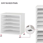 Ballucci File Organizer Paper Sorter, 5 Tier Adjustable Shelves Office Desk Organizer, 13 5/8" x 9 1/4" x 12", White (Pack of 2) - Image 5