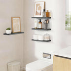 BAYKA Gray Floating Shelves 15.7in, Set of 4, Wall Mount Rustic Wood Shelf - Image 2