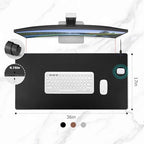 EYStech™ Desk Pad with Wireless Charger, Leather, Waterproof, Anti-Slip Wool Felt Base Material, Office Table Mat, Fast Charging Gaming Mouse Pad, 36”(L) x 17”(W), Black (Right Side Charging Port) - Image 5