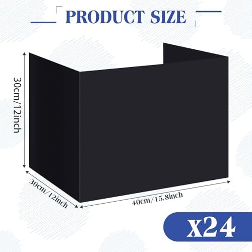 24 Pcs Privacy Folders for Students Testing, Stylish, Black - Image 2