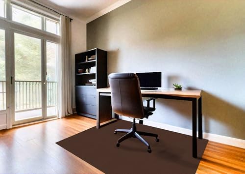 Rhino Mats, Rhino Hide Chair Mat (Lip Option), Office Computer Chair Mat for Hardwood, Tile, Laminate, Concrete and Vinyl Floors, Anti-Slip (Brown, 60"x60"-Square) - Image 3