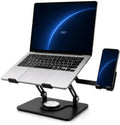 2-in-1 Laptop Stand with Phone Holder, 360° Swivel Laptop Riser for Desk by KYQEE