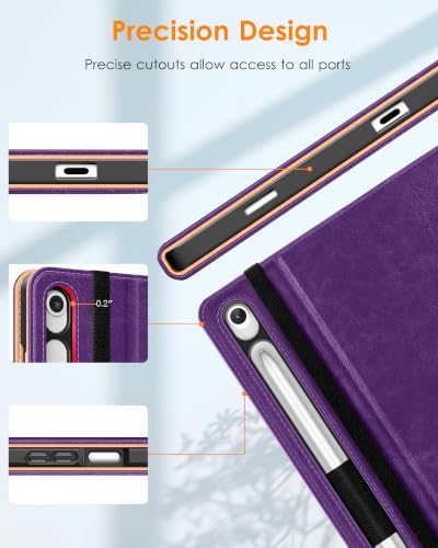 DTTO Leather Case for Galaxy Tab S10 Lite / S10 FE / S9 FE, Dark Purple - Image 5