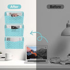 EasyPAG 3 Single Wall Mount File Organizer Vertical Metal Wall Pocket File Holder for Office, Home, School, Blue - Image 4