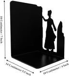 Decorative Couple Bookends, Metal, Unique, Non Skid - 7 Inch Tall for Home/Office Decor - Image 5