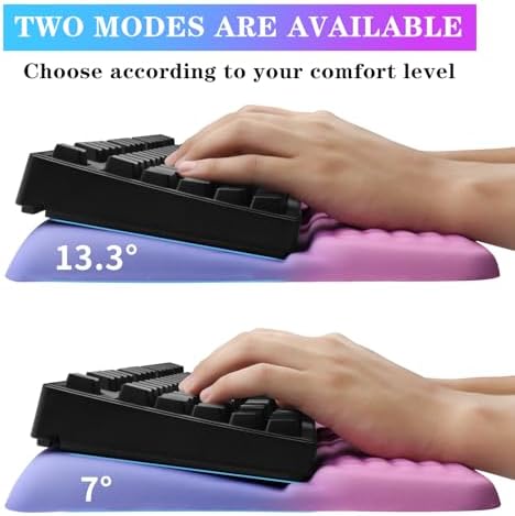 Computer Keyboard Stand with Wrist Rest, Ergonomic Tilted Keyboard Holder - Keyboard Riser with Wrist Pad - Keyboard Tray Support for Office Home - Starry Pink - Image 2