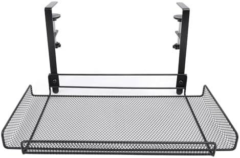 Under Desk Basket Clamp On Desk Shelf Clamp On Storage Rack Under Desk Organizer Under Desk Wire Organizer Under Desk Storage Shelf (Black) by Unknown