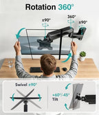AX WABER Single Monitor Wall Mount for 17 to 32 inch Flat/Curved Computer Screens,Full Motion Adjustable Mechanical Spring Monitor Wall Arm Holds Up to 22lbs,VESA Wall Mount 75x75/100x100, Black - Image 4