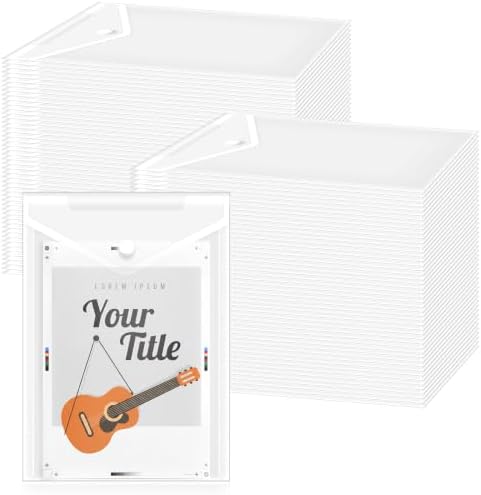 100 Pcs 7x9 Clear Plastic Envelopes, Snap Button Closure by Unknown