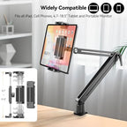Portable Monitor Stand Desk Holder- Large Clamp support up to 6.5 12.9 14.6 15.6 18.5 inch 360° Rotating Base Swivel Tall Desk Arm Mount for iPad Pro/Mini/Air/Surface Strong Bearing Weight over 5.5lbs - Image 4