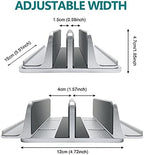 Vertical Laptop Stand for Desk Metal Heavy Duty, 4 Slots Adjustable 4in1 Vertical MacBook Stand Rack Pro Holder Compatible w' All Surface Dell Samsung HP Chromebook Upto 17.5' - Sliver - Image 5