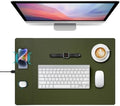 Wireless Charging Mouse Pad, 15W Fast Charge Magnetic Charger Desk Pad, Large Office Desk Mat (23.4x15.6) with Ultra-Smooth Surface, Green Computer Mousepad for MacBook, PC, Laptop by Hi-HONX
