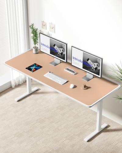 YSAGi Leather Desk Pad Protector, Office Desk Mat, Large Mouse Pad, Non-Slip PU Leather Desk Blotter, Laptop Desk Pad, Waterproof Desk Writing Pad for Office and Home (Latte,55" x 24") - Image 4