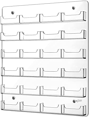 Lincia Acrylic Business Card Holder Wall Mount, 24 Pocket, 17.32'' x 16.14'' by Lincia