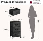 WLIVE Small Dresser Nightstand for Bedroom, 3 Drawers, Black Wood Grain - Image 3