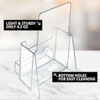 Azar Displays, 252922-50PK, Counter Trifold Brochure Holder with Horizontal Business Card Holder, Brochure Display Stand with Gift Card Pocket Flyer Holder Clear Card Display for Literature, 50-Pack - Image 2