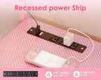 MOTPK 51" L Shaped Gaming Desk with Shelf & 4 Drawers, Carbon Fiber Pink - Image 5