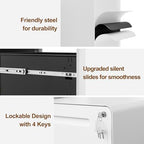 2 Drawer Mobile File Cabinet with Lock and 4 Keys - Image 5