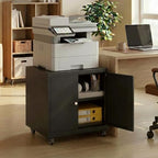 23.6" Metal Printer Stand with Storage Cabinet & Adjustable Shelf by Unknown