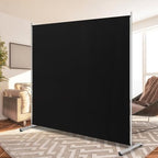 RANTILA Single Large Panel Room Divider, Privacy Screen for Office, Partition Separators, Freestanding Divider 71''W x 71''H, Black by RANTILA