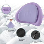 Skechers Lumbar Pillow Premium Memory Foam, Double-Layer-Office Chair Cushion for Tailbone Pain Relief,Butt Pillow for Office Chair,Car seat Cushion,Long Sitting Office Workers,and Car Drivers,Purple - Image 3