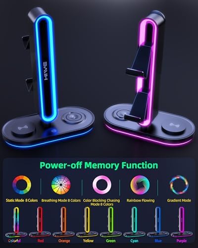 Headphone Stand, Dual Controller Holder, MagSafe Charger for iPhone/iWatch - Image 3