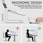 Urmust Laptop Stand for Desk, Silver, Up to 15.6" Laptop - Image 3