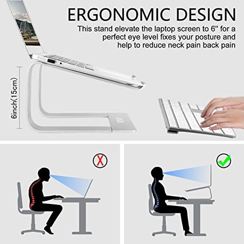 Urmust Laptop Stand for Desk, Silver, Up to 15.6" Laptop - Image 3