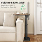 Kitstorack TV Tray Table, Adjustable Height & Flip-Top & Rounded Metal Corners, Snack Table for Couch, Sofa, Bed, Chair, Living Room, C Shaped End Side Table for Eating, Dinner or Laptop, Small Spaces - Image 5